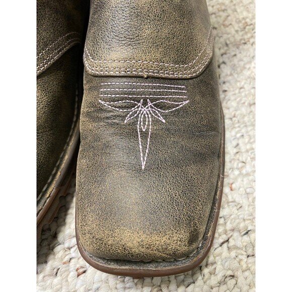 Rocky Big Girls Legacy 32 Waterproof Western Boot-Broad Square Toe Brown/Pink - Picture 8 of 12